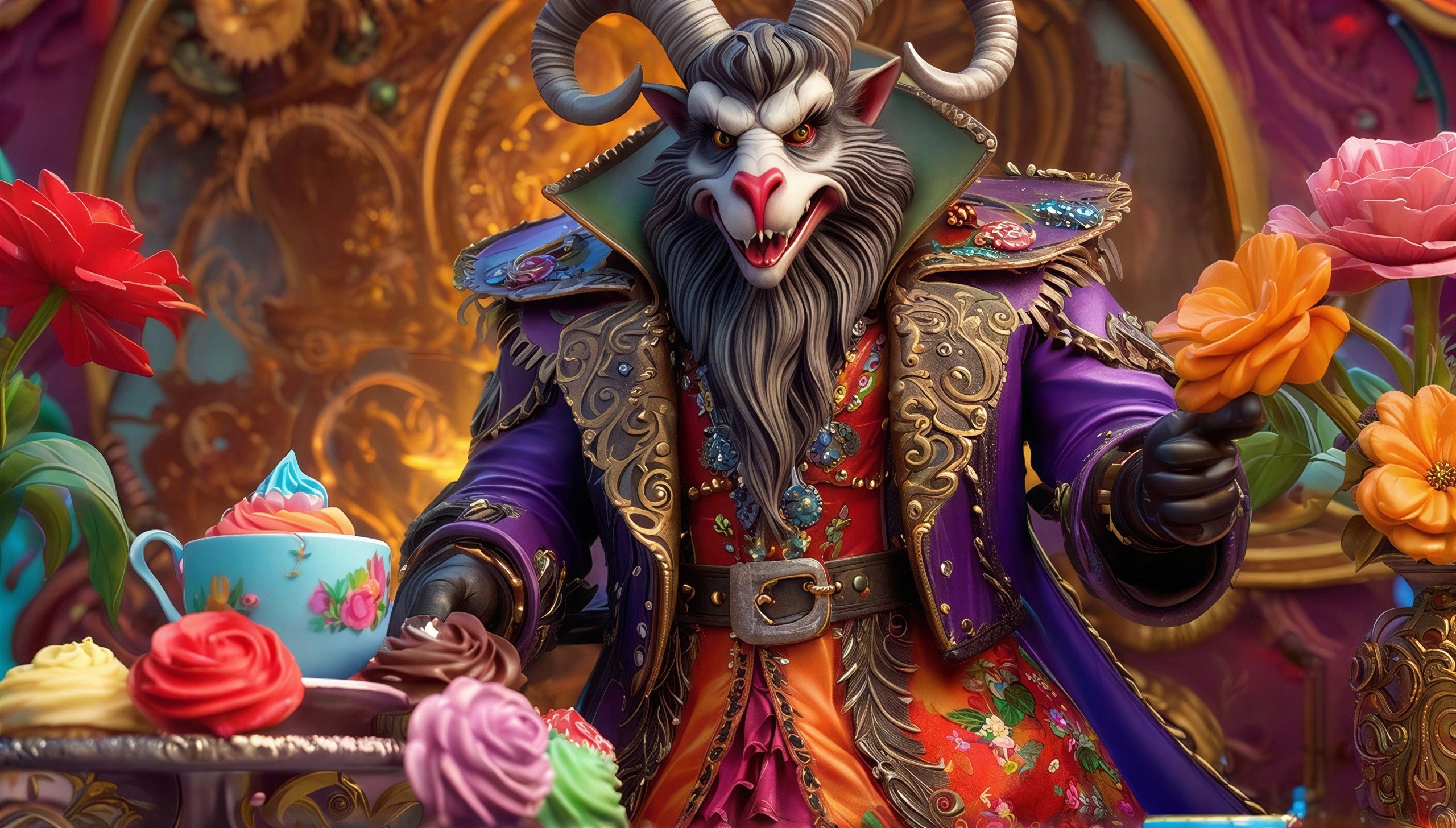 Detailed Digital Painting of a Half-Goat, Half-Human Figure