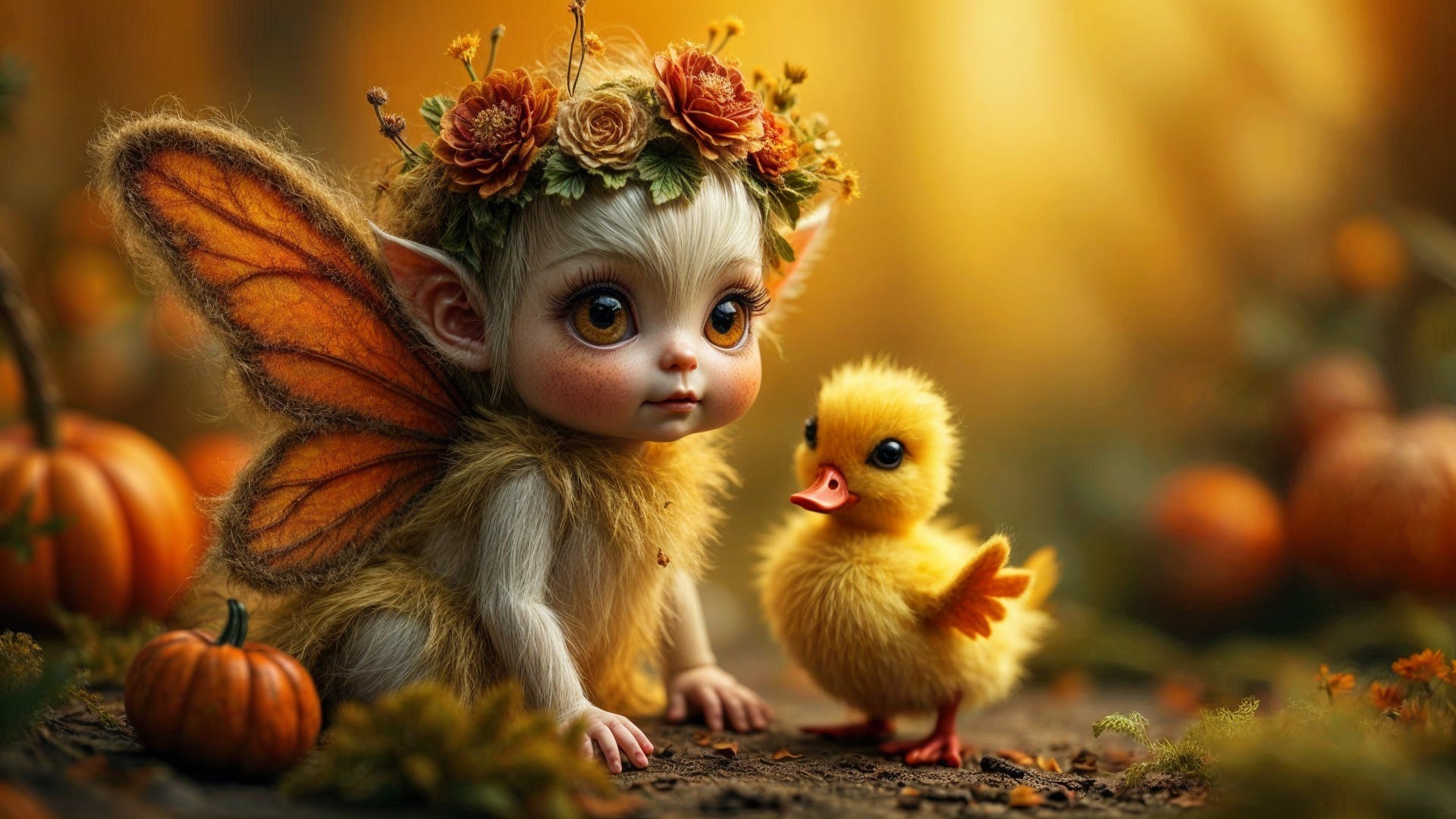 Whimsical Fairy in an Autumn Wonderland