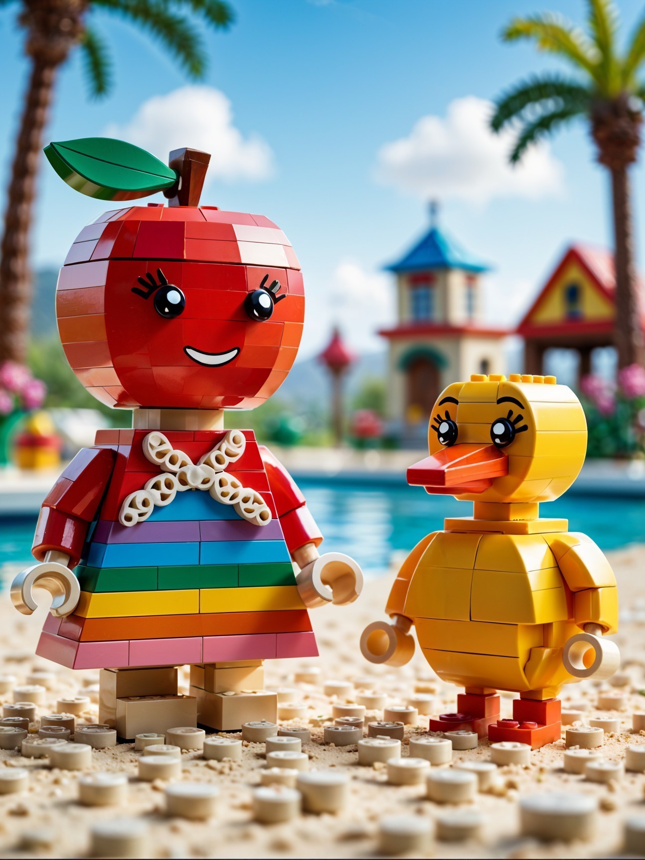 Colorful LEGO Characters in a Vibrant Outdoor Scene