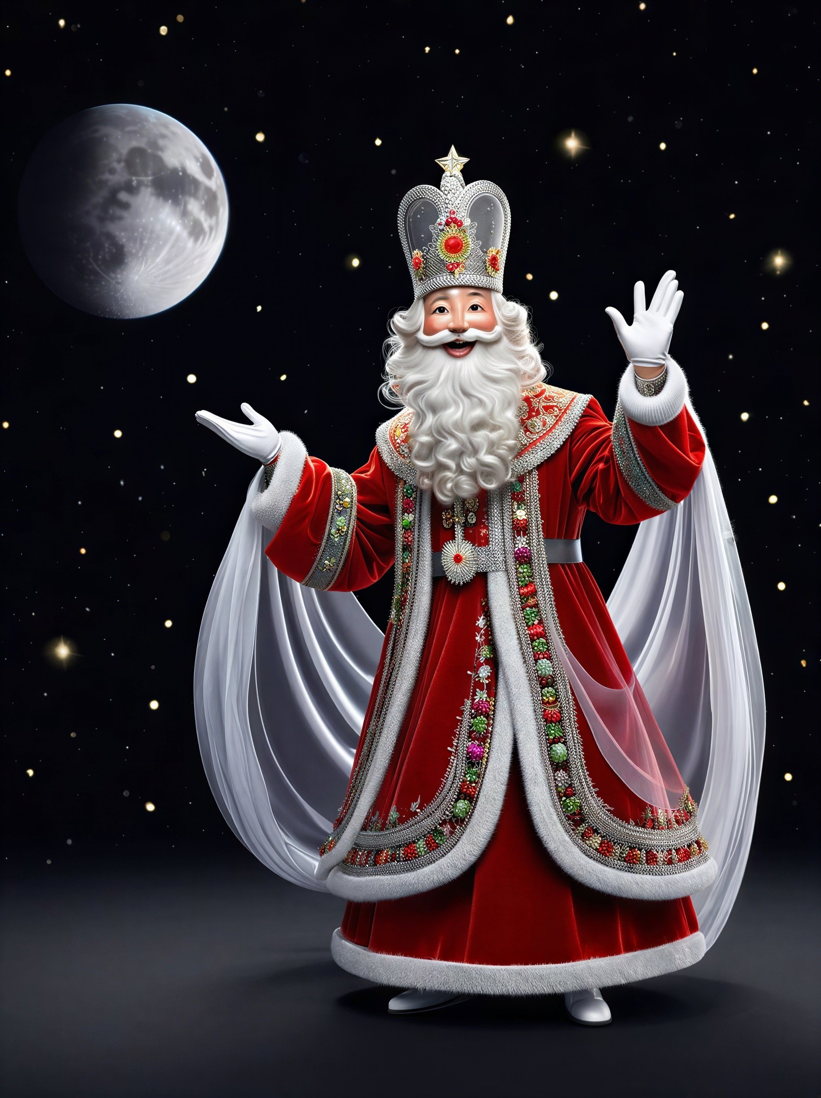 Full-body digital portrait of Mr. Sinterklaas in robe