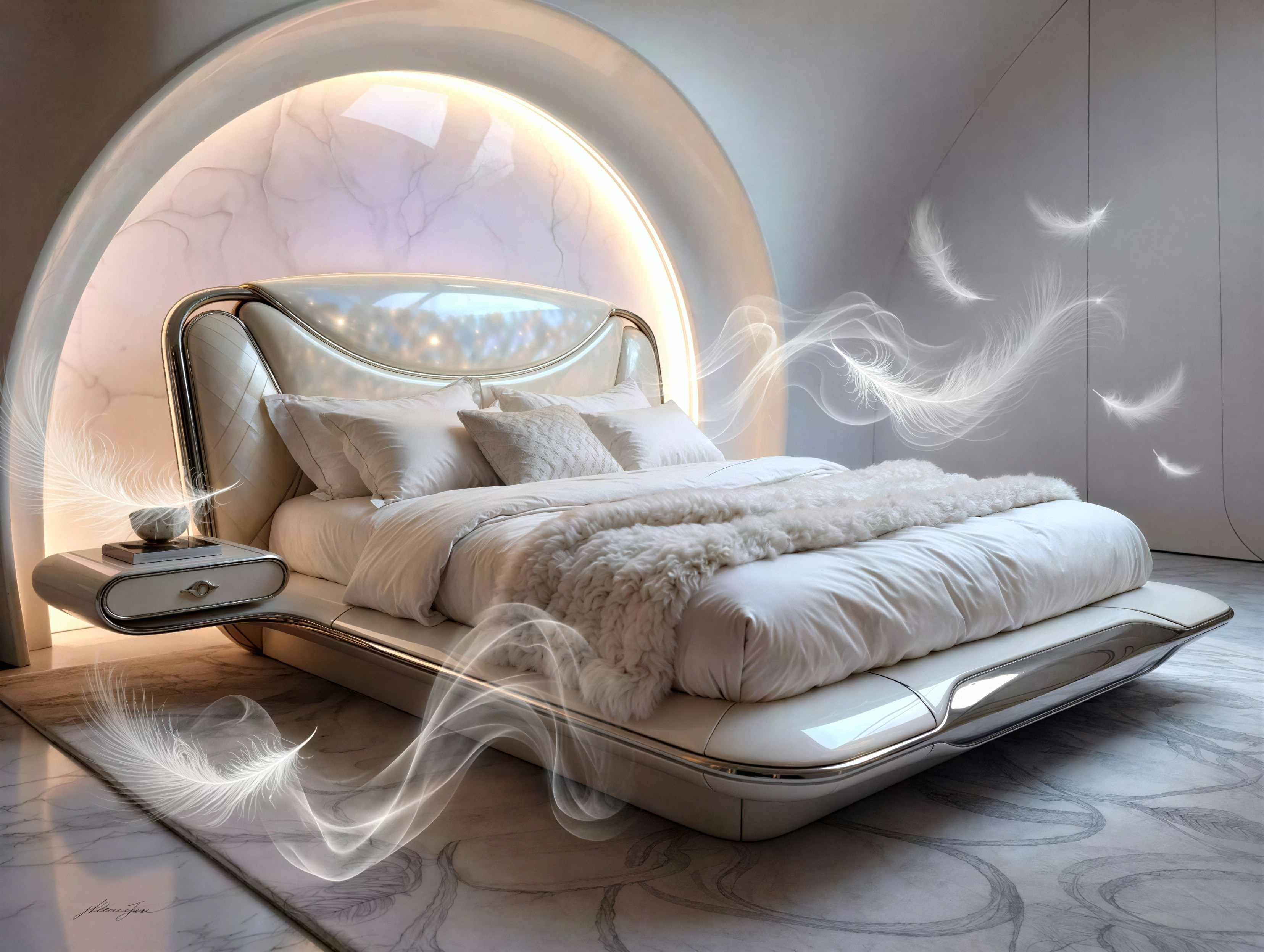 Elegant Modern White and Cream Bedroom Design Features