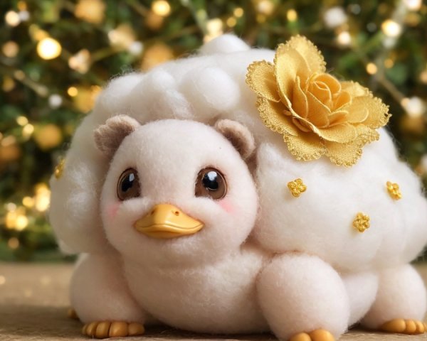 Charming Plush Creature with Cloud-Like Design