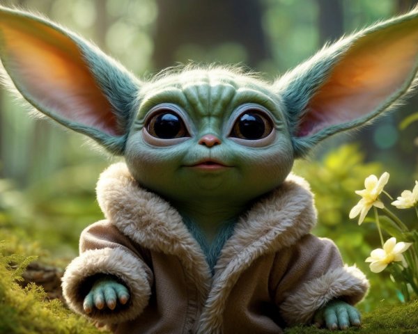 Whimsical Creature in a Lush Forest Setting