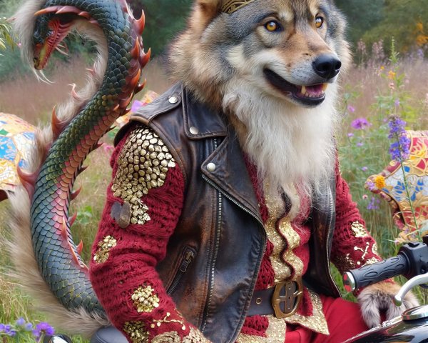 Realistic Render of an Anthropomorphic Wolf in Costume