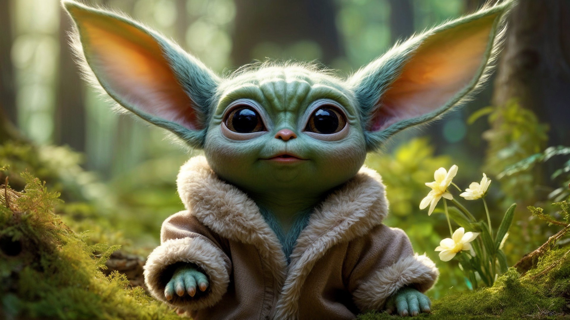 Whimsical Creature in a Lush Forest Setting