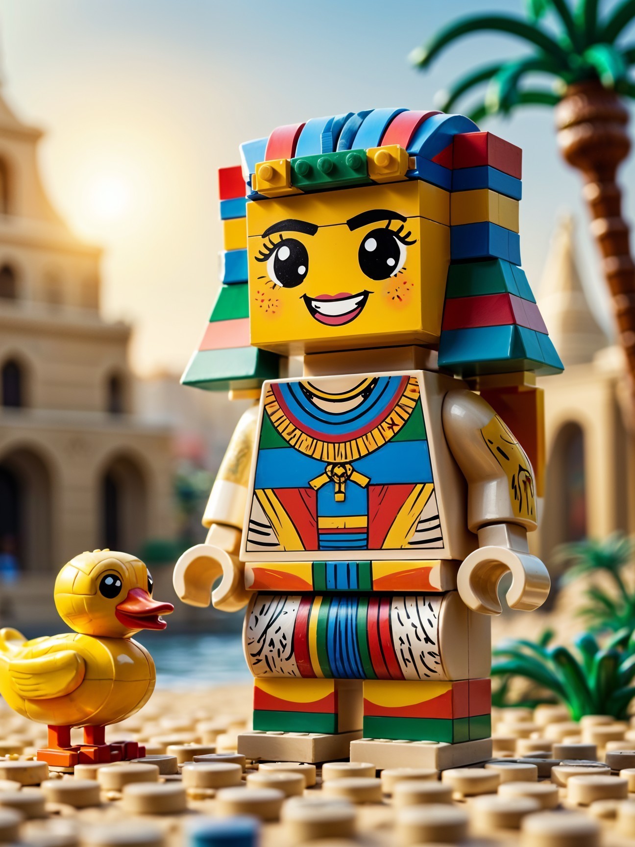 LEGO Figure of Egyptian Queen with Cheerful Duck
