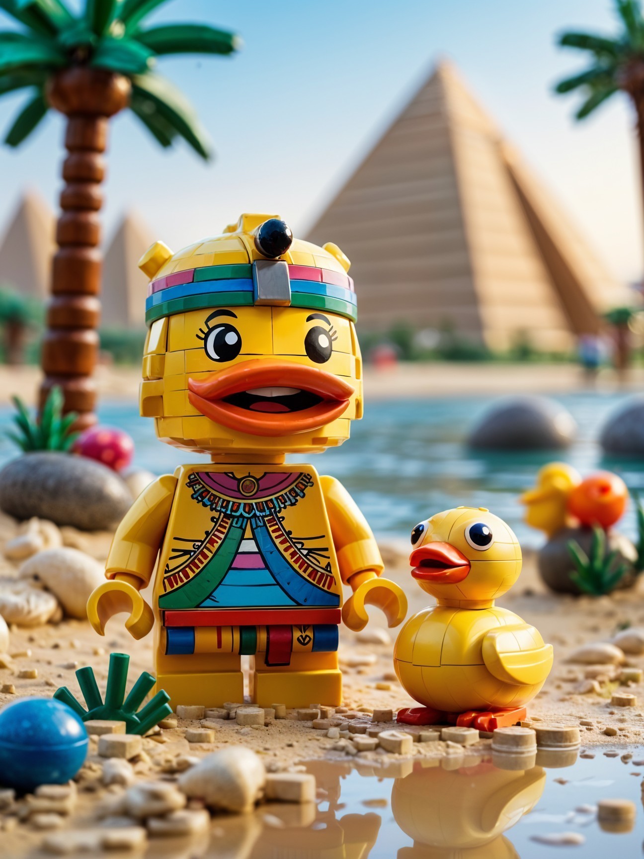 LEGO Duck Figure as Ancient Egyptian Queen Scene