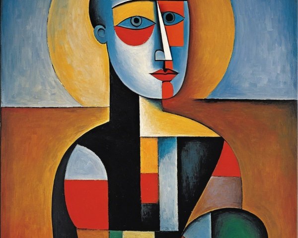 Abstract Figure with Geometric Shapes and Vibrant Colors
