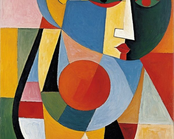 Abstract Figure with Geometric Shapes and Vibrant Colors