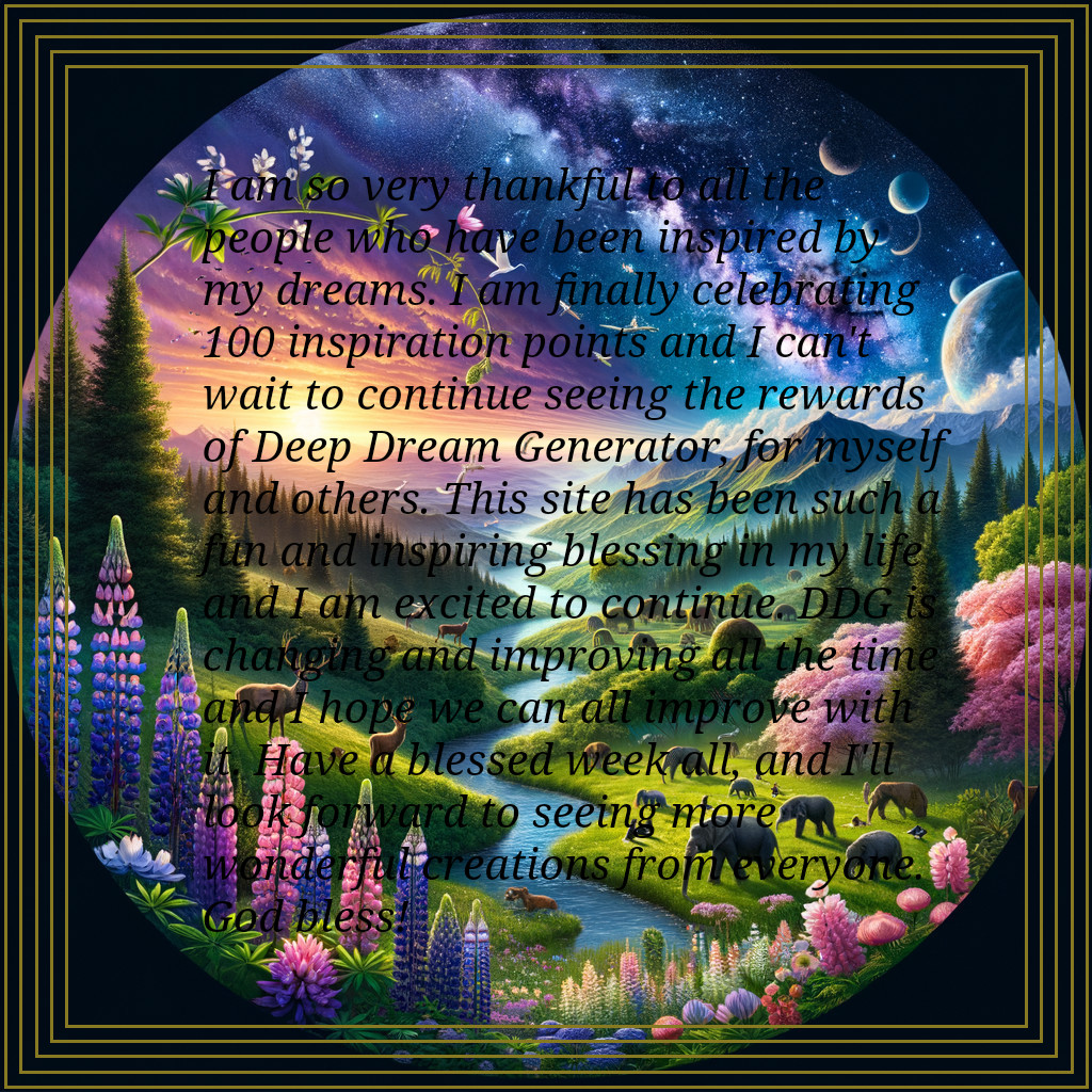 Vibrant Dreamlike Landscape with Lush Flora and Stars