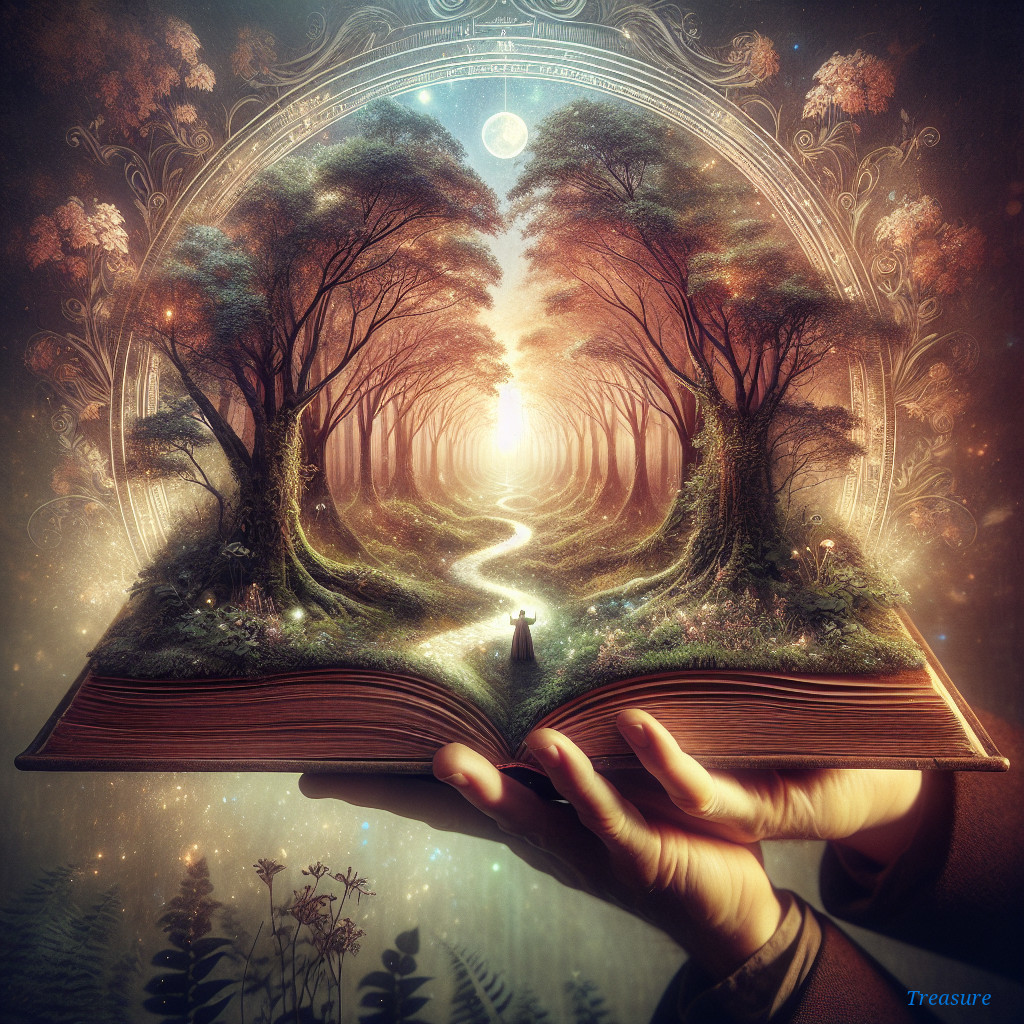 Fantastical Forest Scene from an Open Book