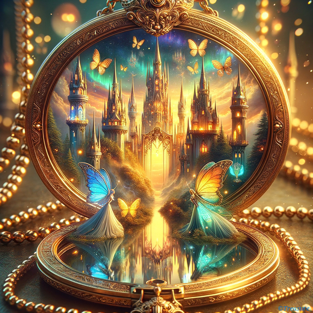 Ornate Locket with Enchanting Castle and Dancers