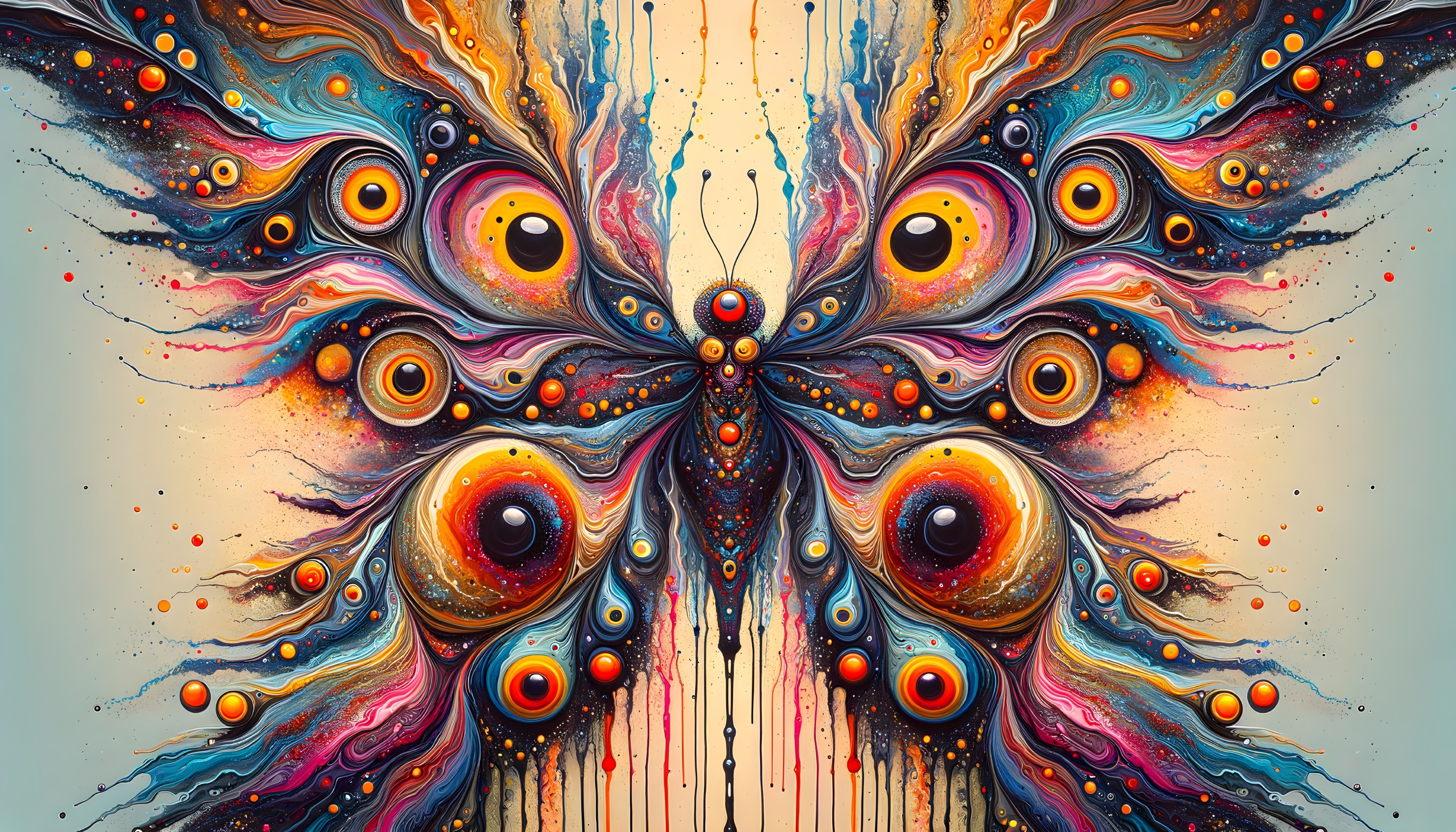 Abstract Butterfly with Vivid Colors and Patterns