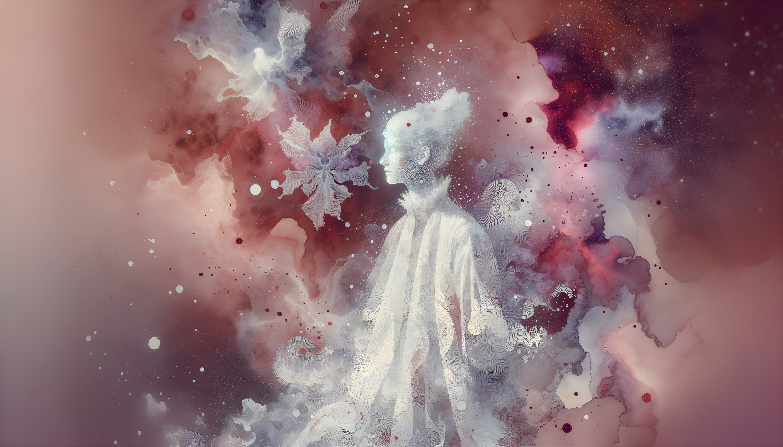 Surreal Figure in Ethereal Colors and Dreamlike Atmosphere