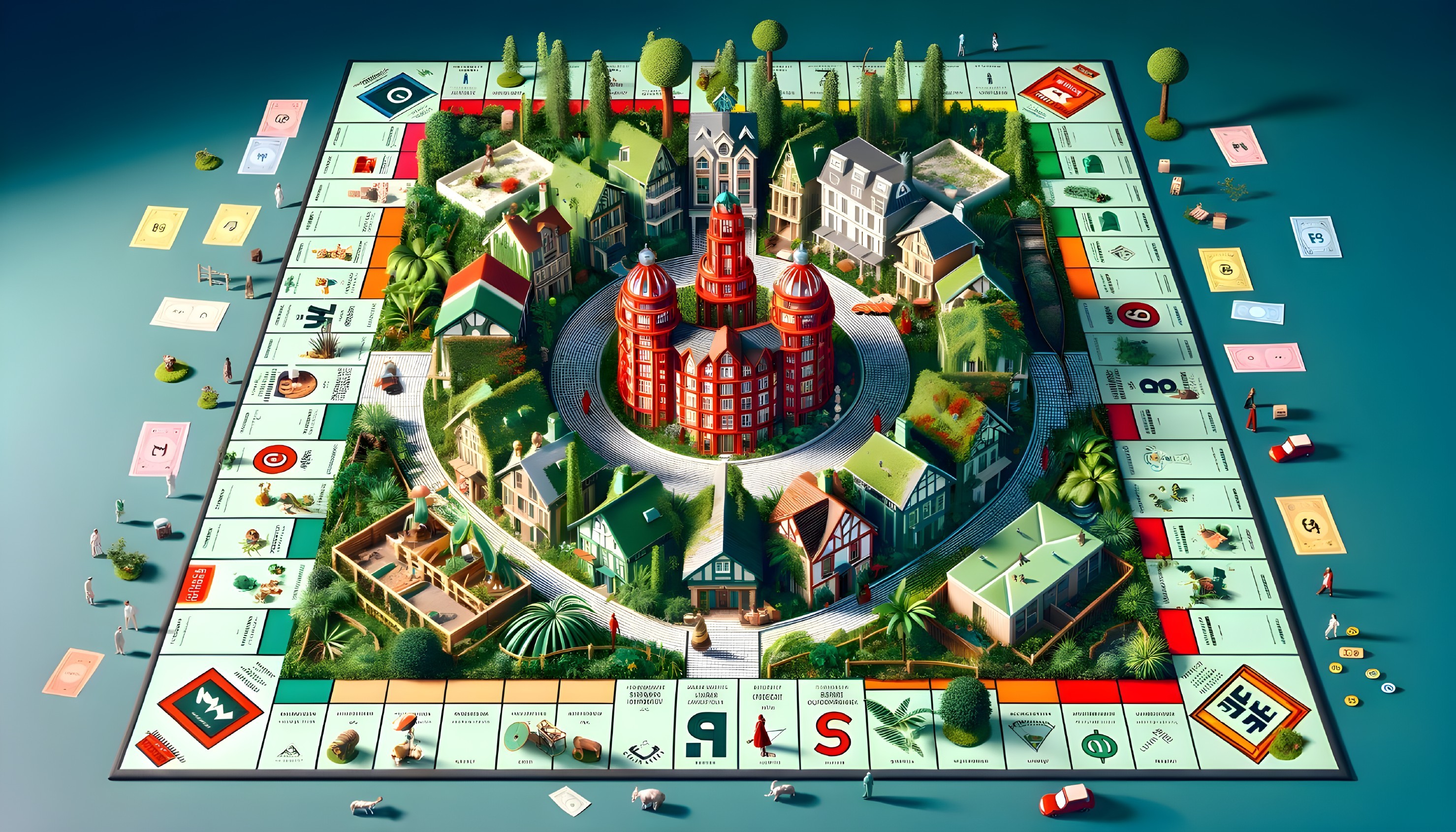 Whimsical Monopoly Game Board with Vibrant Design