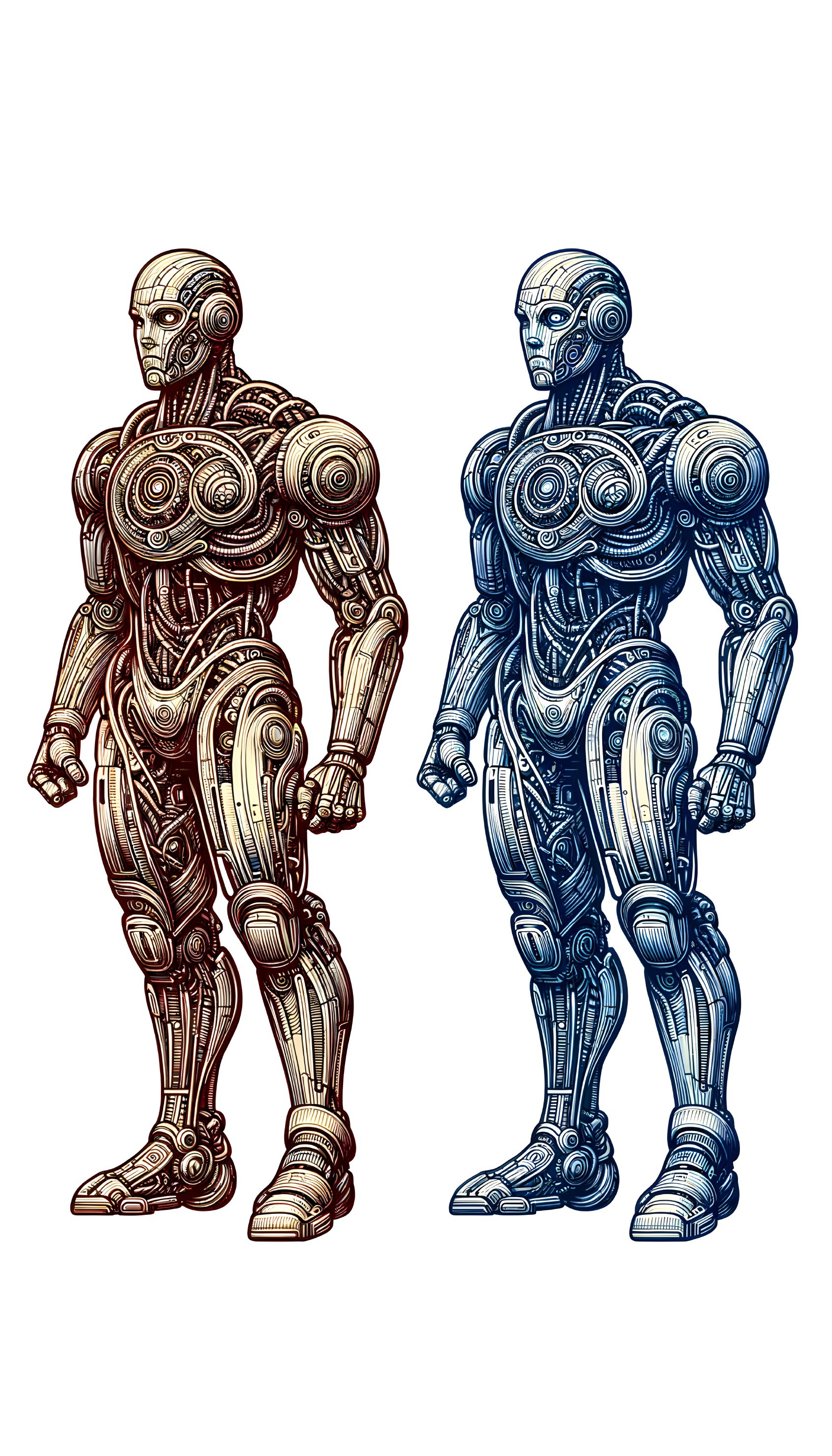 Stylized Robots with Intricate Mechanical Designs