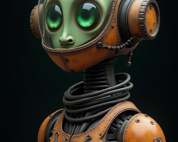 Whimsical Futuristic Robot with Expressive Features