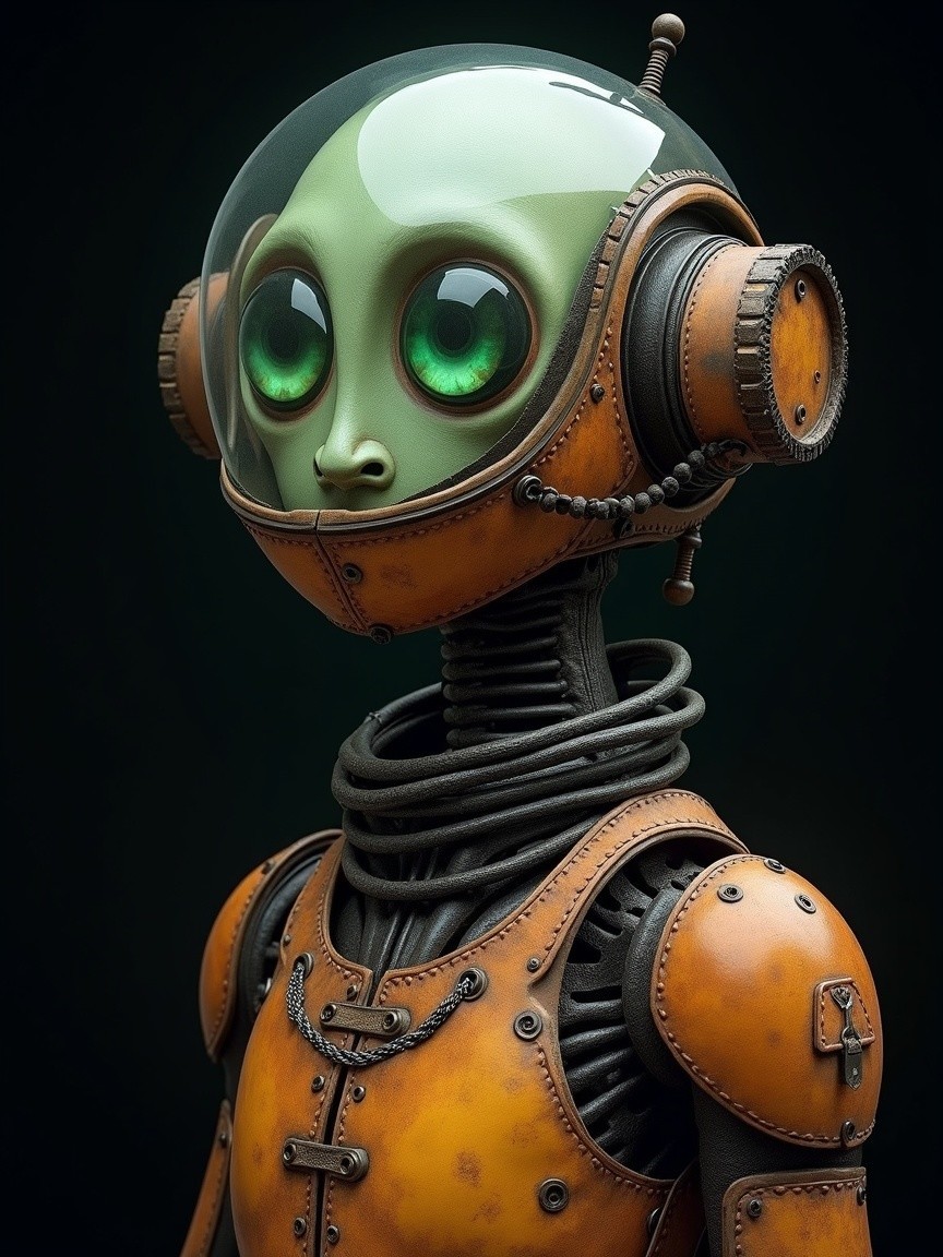 Whimsical Futuristic Robot with Expressive Features