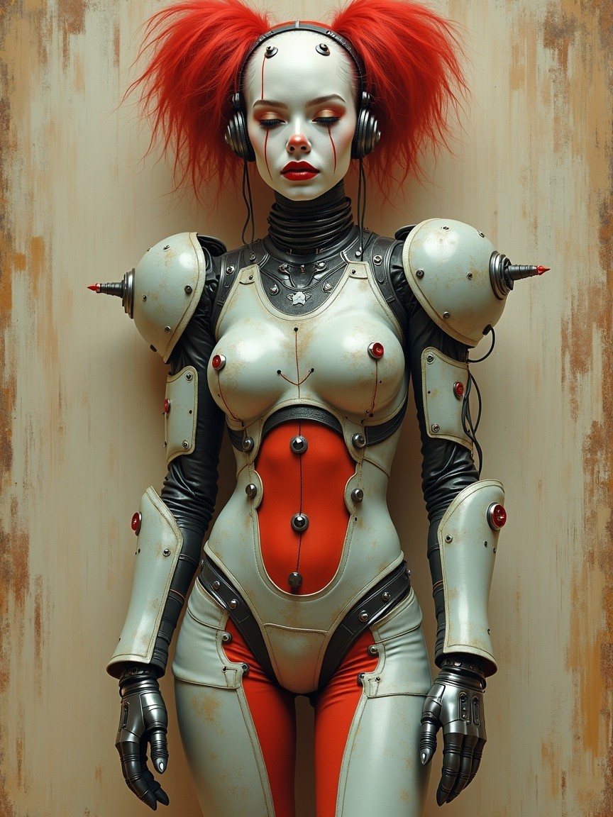 Futuristic Robot with Metallic Body and Expressive Design