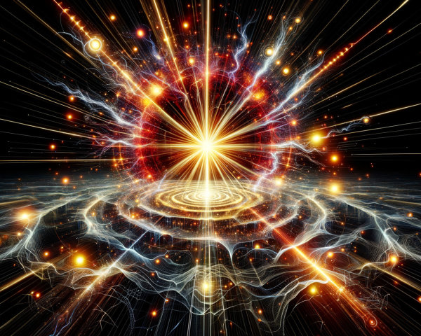 Vibrant Cosmic Starburst with Ethereal Patterns