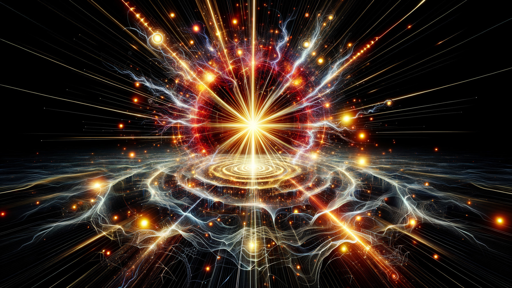 Vibrant Cosmic Starburst with Ethereal Patterns