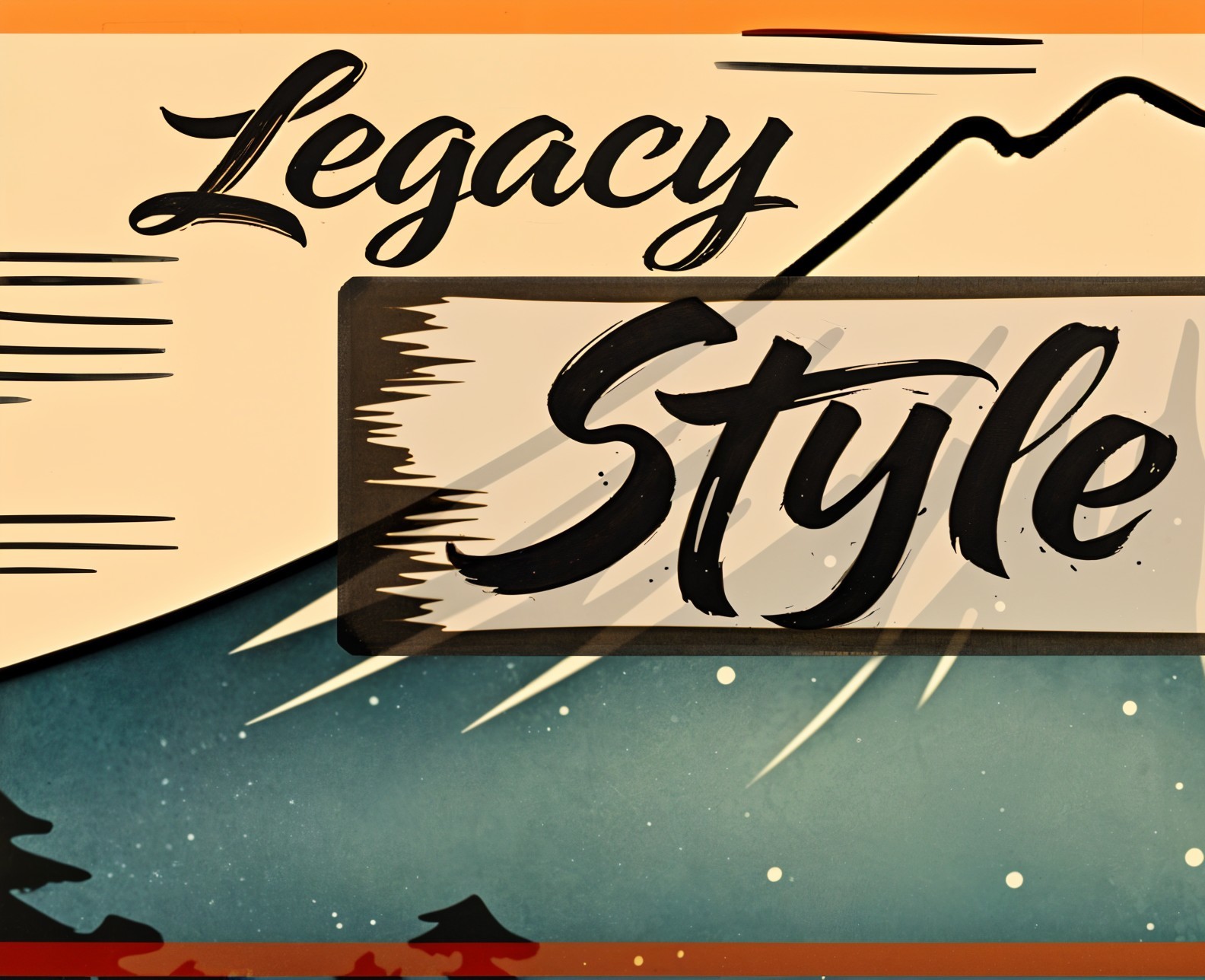 Retro Design with "Legacy" and "Style" Text Elements