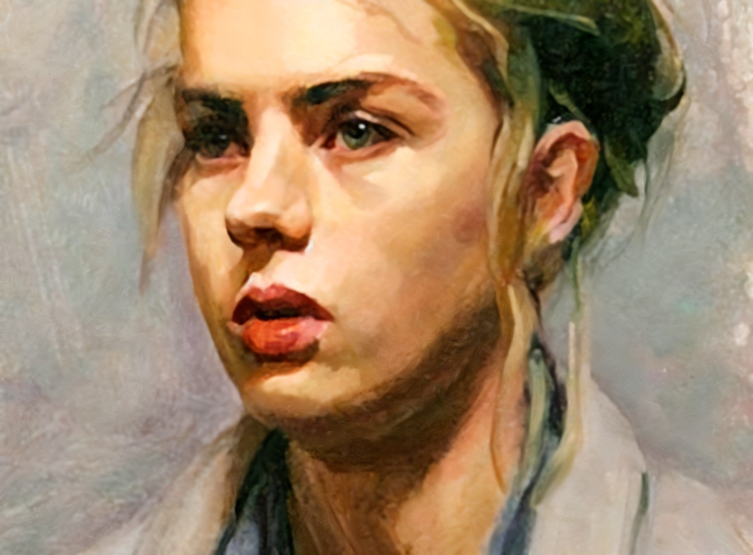 Portrait of a Young Woman with Thoughtful Expression