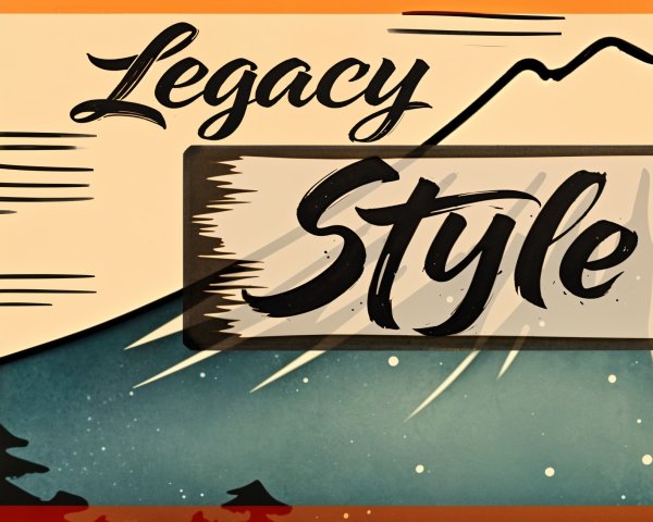 Retro Design with "Legacy" and "Style" Text Elements