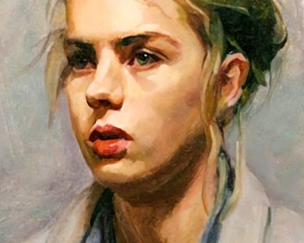 Portrait of a Young Woman with Thoughtful Expression
