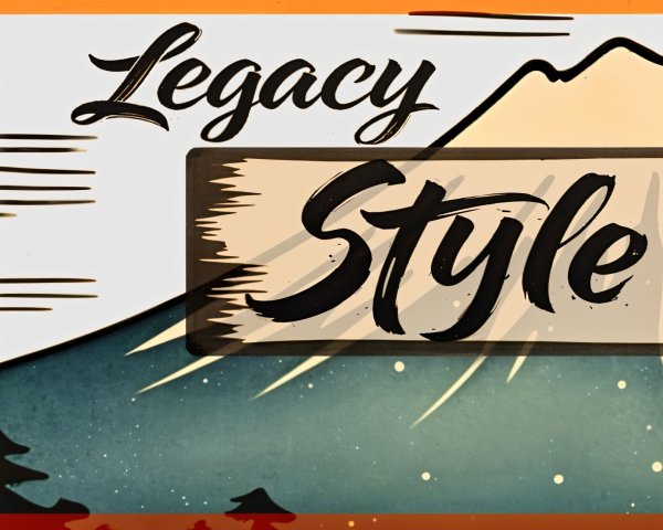 Stylized Landscape with Mountain and Rustic Typography