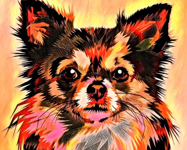 Colorful Abstract Representation of a Chihuahua