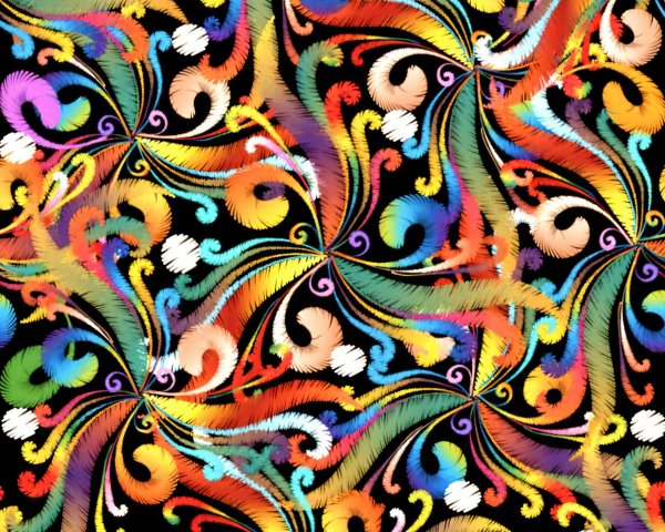 Vibrant Abstract Pattern with Colorful Swirling Designs