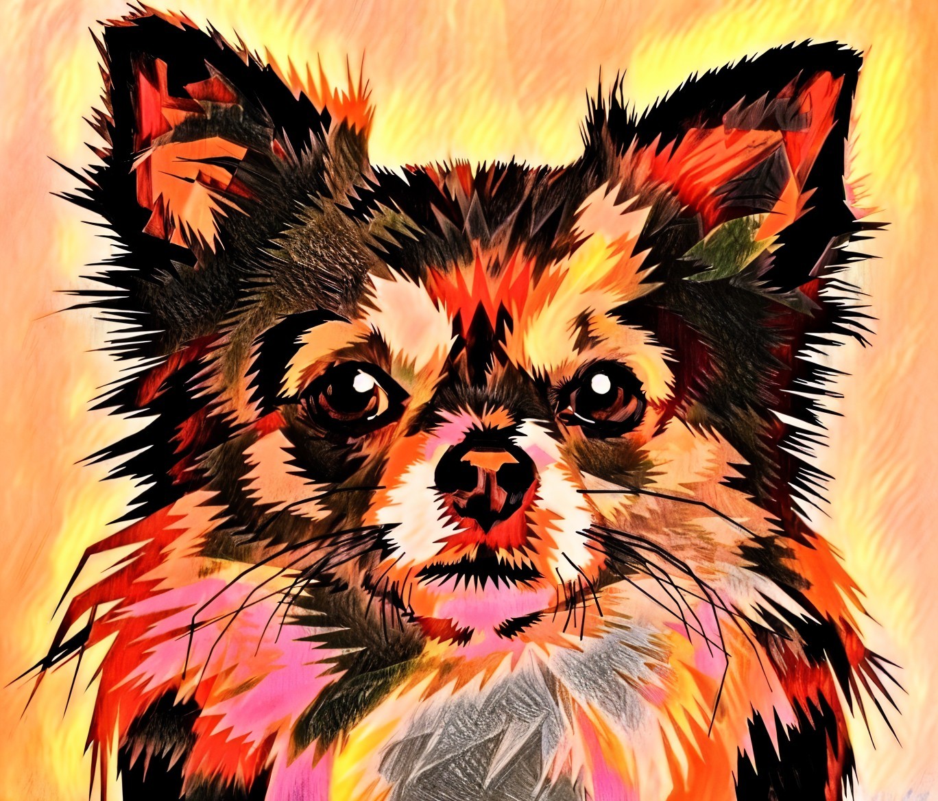 Colorful Abstract Representation of a Chihuahua