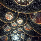 Intricate Fractal Design with Swirling Patterns and Orbs