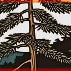 Stylized Illustration of a Tree Branch with Needles